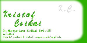 kristof csikai business card
